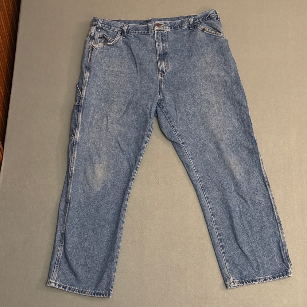 Dickies Mens Relaxed Fit Carpenter Jeans Distressed 42x30‎ Blue Denim 1993SNB